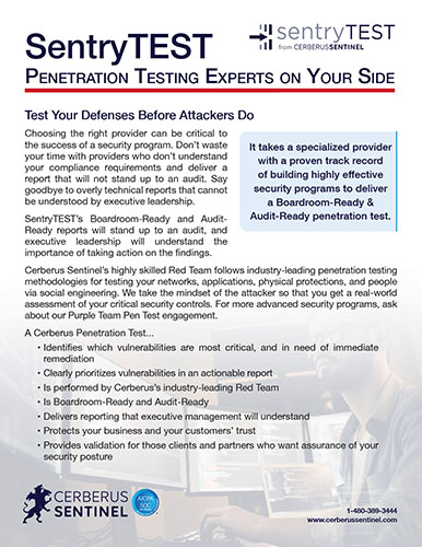 SentryTEST – Penetration Testing – Service Overview