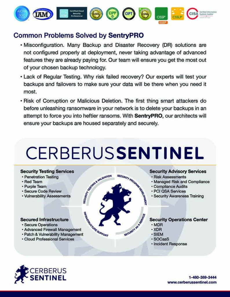 SentryPRO - Service Overview. Cerberus Sentinel specializes in cybersecurity solutions that build a culture of security within an organization Image 3