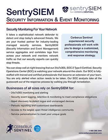 Cybersecurity SentrySIEM for water facilities