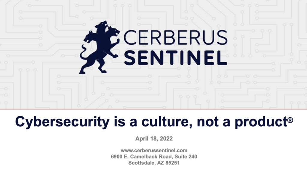 Cerberus Sentinel investor deck cover image